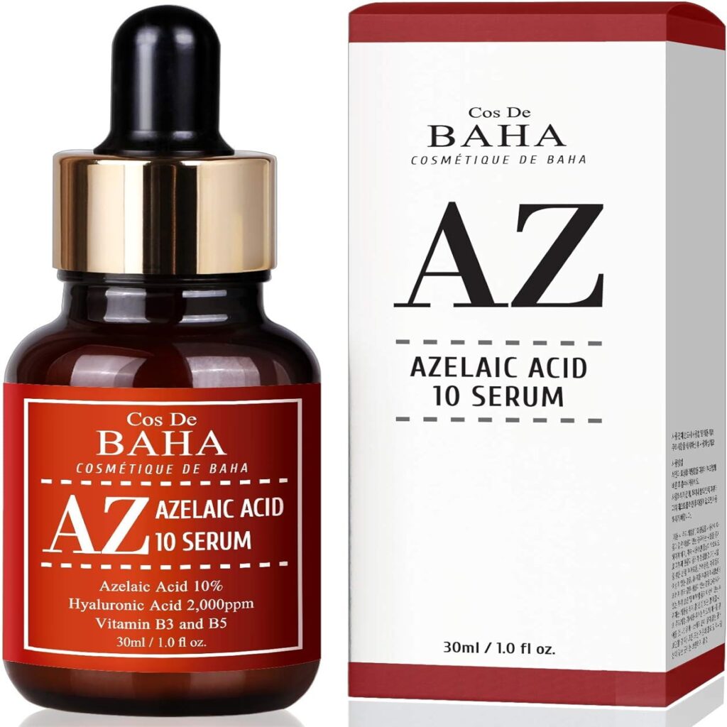 Azelaic Acid 10% Facial Serum with Niacinamide - Fast Rosacea Skin Care Product + Reduce Cystic Acne Scar + Redness Relief Face + Pimple Pigmentation Blackhead, 1 Fl Oz (30ml)